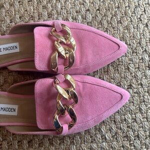Steve Madden Finn Pink Suede Mules Size 7